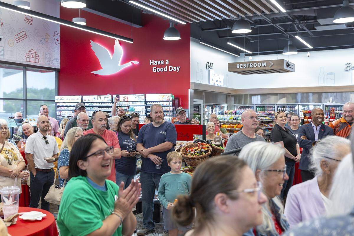 VIP customers attend an early preview of Wawa at the company's first Central Kentucky location at 3000 Lexington Road in Nicholasville, Ky., on Wednesday, Sept. 10, 2025. The location is scheduled to open Friday.
