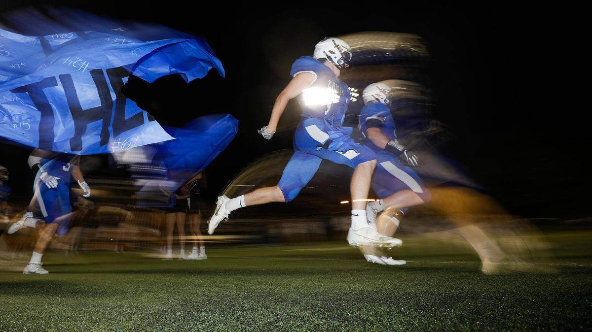 Lexington Catholic takes the field during the Traditional Bank Bluegrass Bowl against Pulaski County at Lexington Catholic High School in Lexington, Ky., Friday, Aug. 27, 2021. Lexington Catholic Beat Pulaski County 38-36.