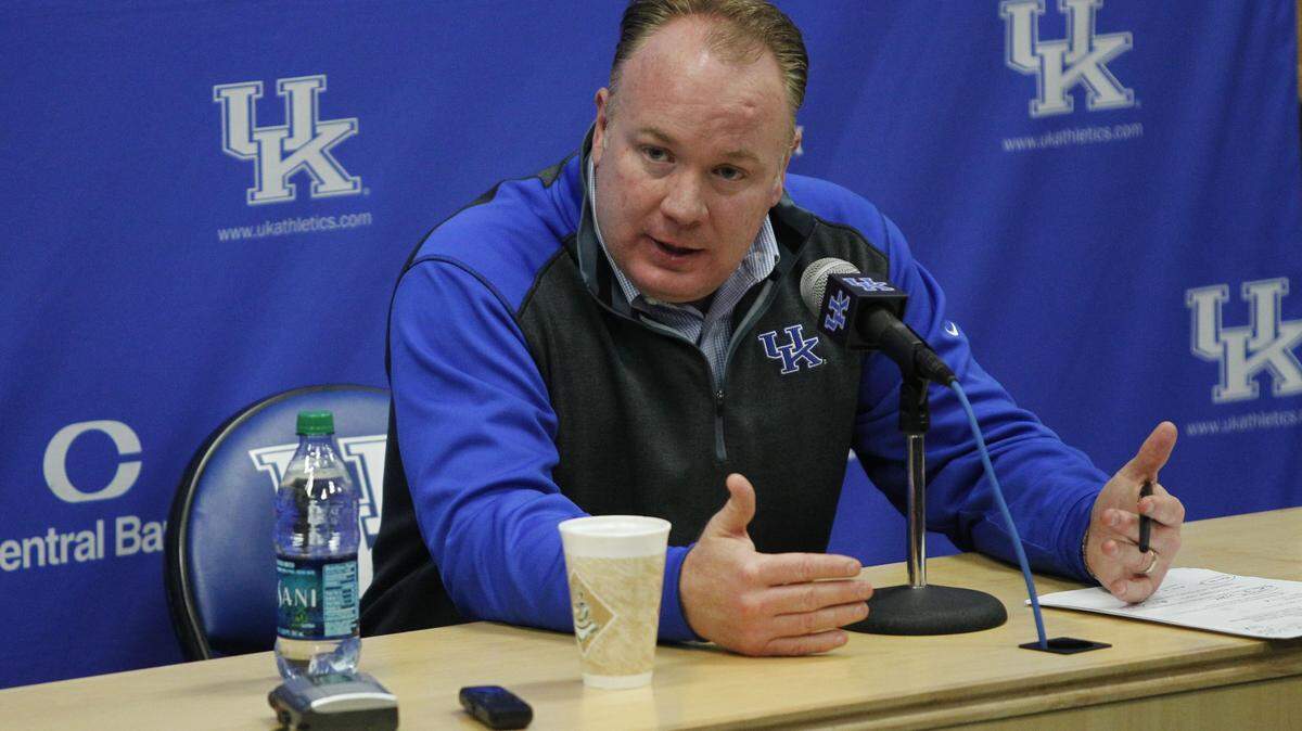 Kentucky football coach Mark Stoops talked about his highly rated recruiting class on Wednesday. For the first time, UK produced a live, four-hour web show coinciding with national signing day.
