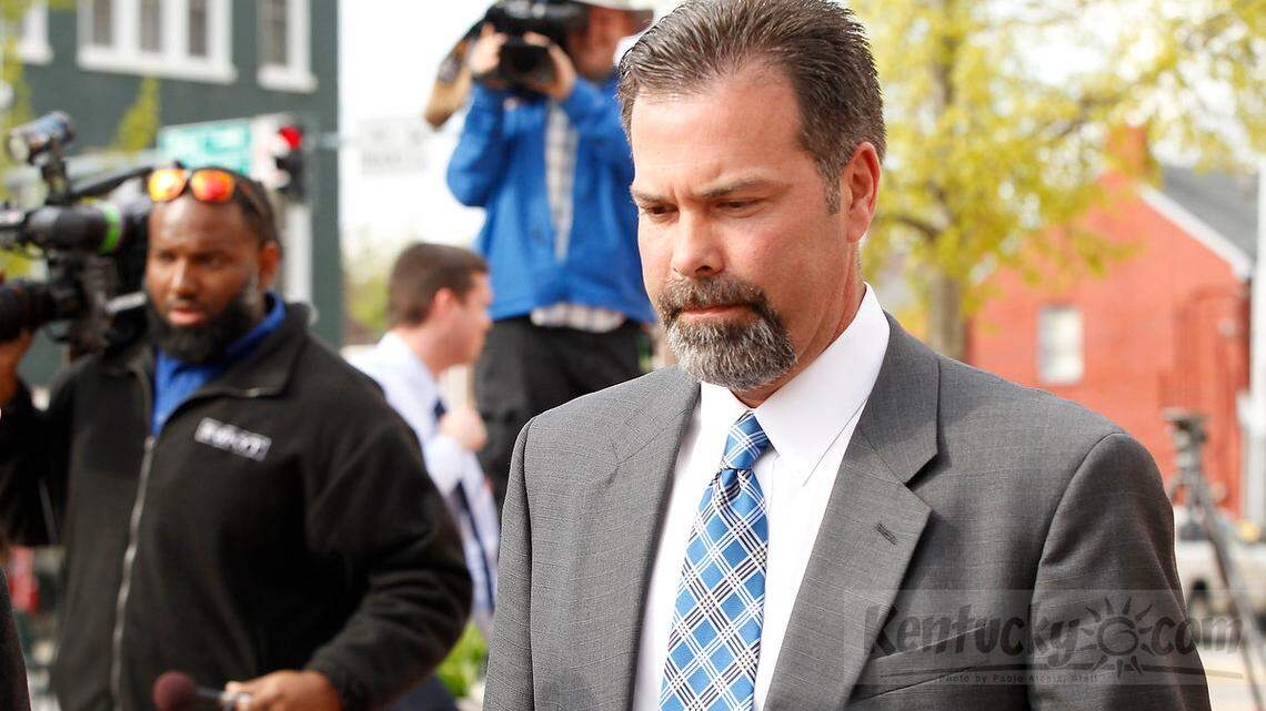 Former Agriculture Commissioner Richie Farmer left the federal courthouse in Lexington on Thursday after pleading not guilty. Photo by Pablo Alcalá | Staff