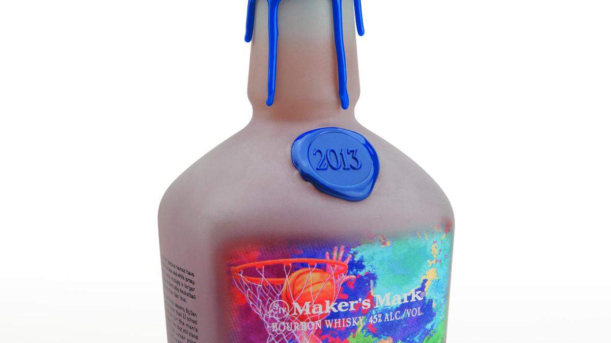 The 17 commemorative Maker's Mark bottles made over the years are on display in the clubhouse at Keeneland.  