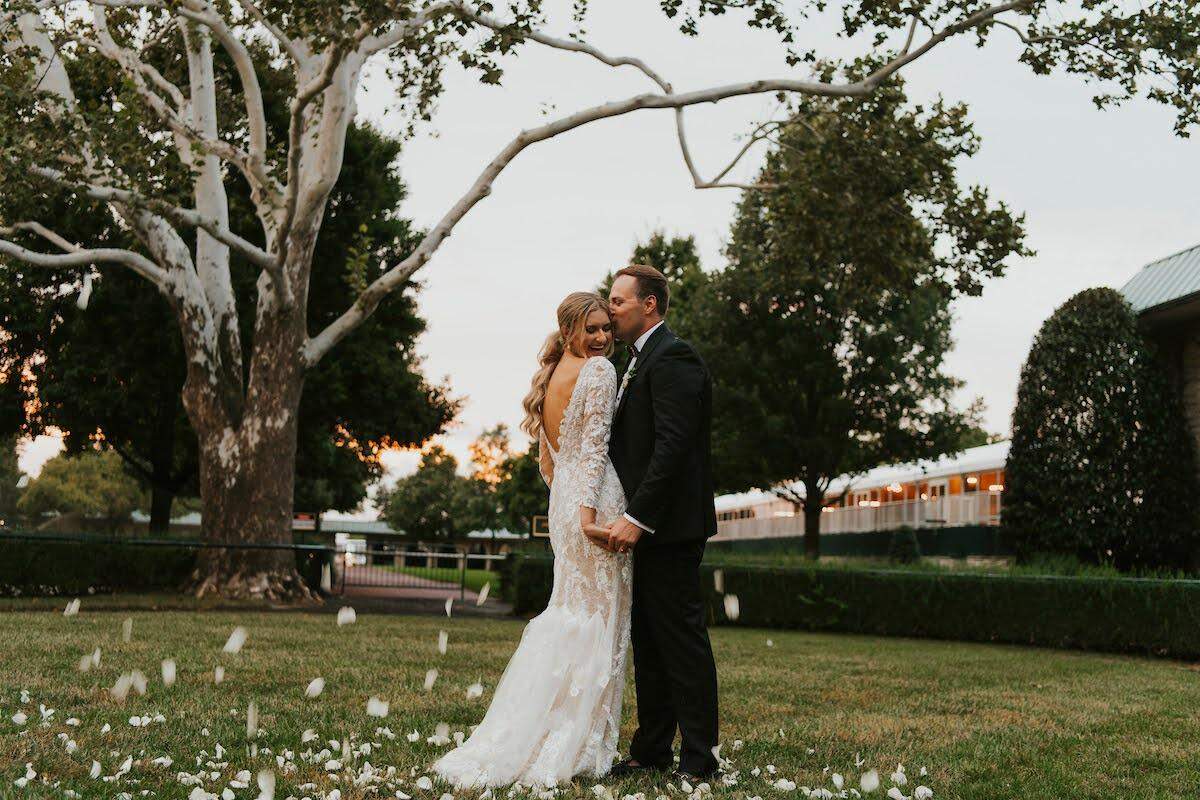 Keeneland’s paddock is a popular place for bride and groom photos as part of wedding reception packages.
