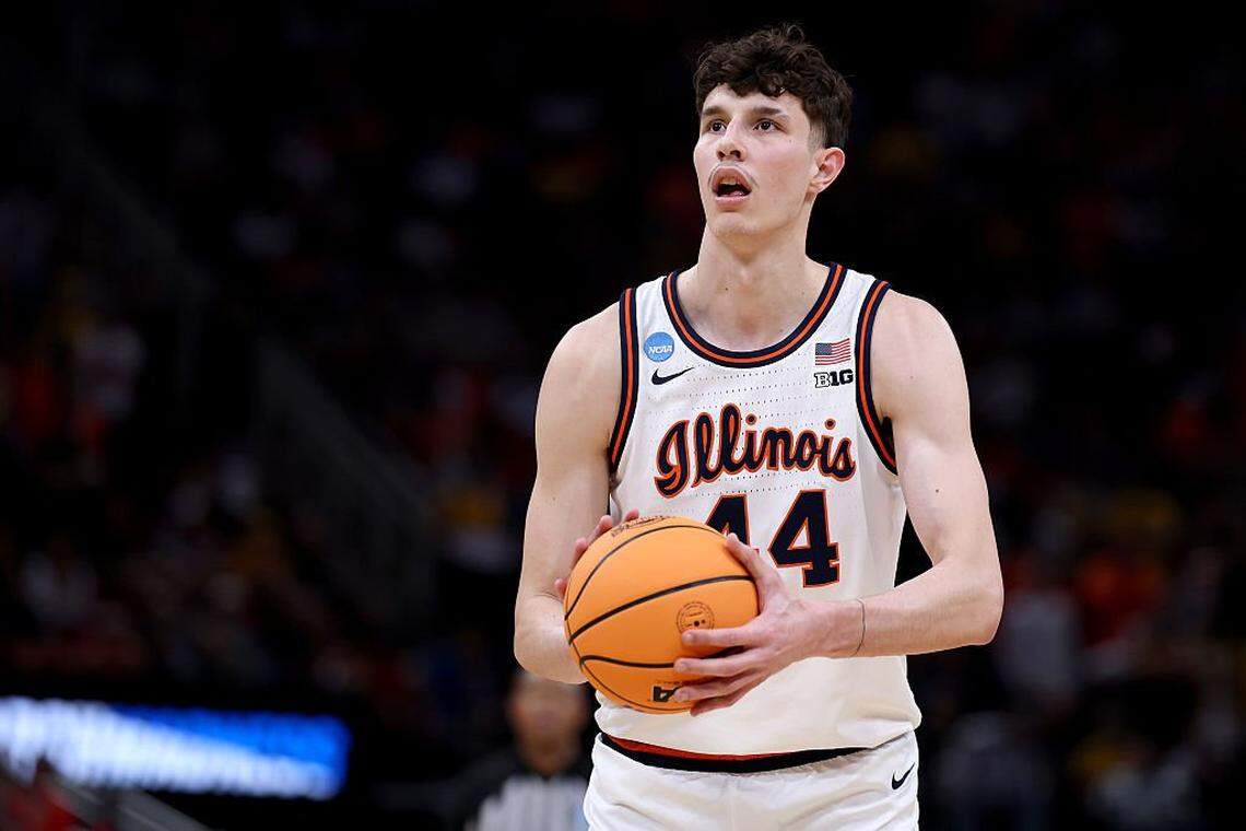 The presence of former Kentucky center Zvonimir Ivisic (44) on the Illinois men’s basketball roster is not the primary reason UK fans have to root for the Fighting Illini in the 2026 NCAA Tournament Final Four.