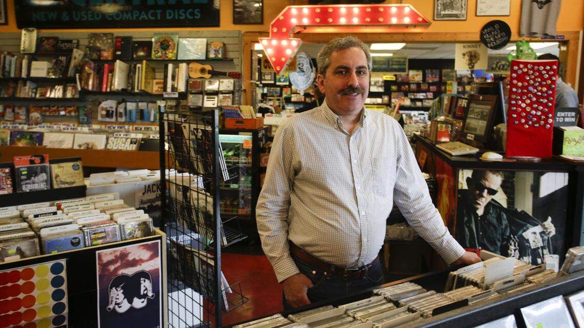 Steve Baron and CD Central are celebrating 20 years in business, having survived upheaval in the music industry. Many younger customers want records, not CDs.