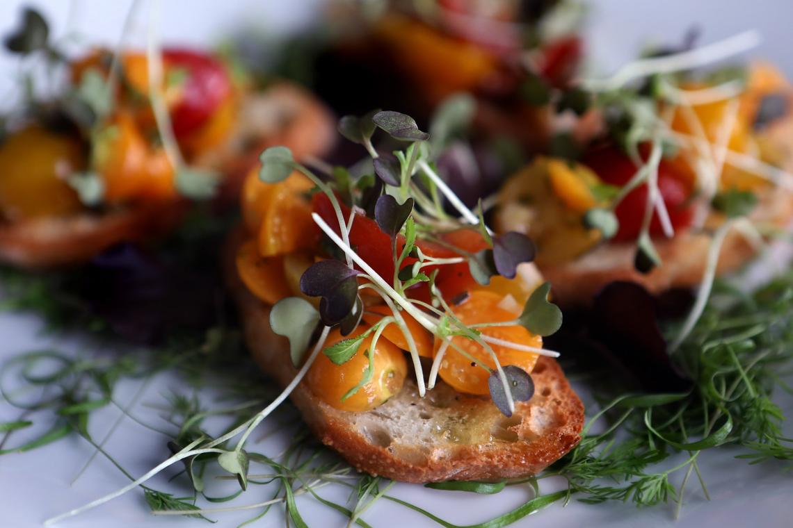 Garden bruschetta served at Castle Farm restaurant in The Kentucky Castle, which was featured in a Washington Post piece on Lexington.