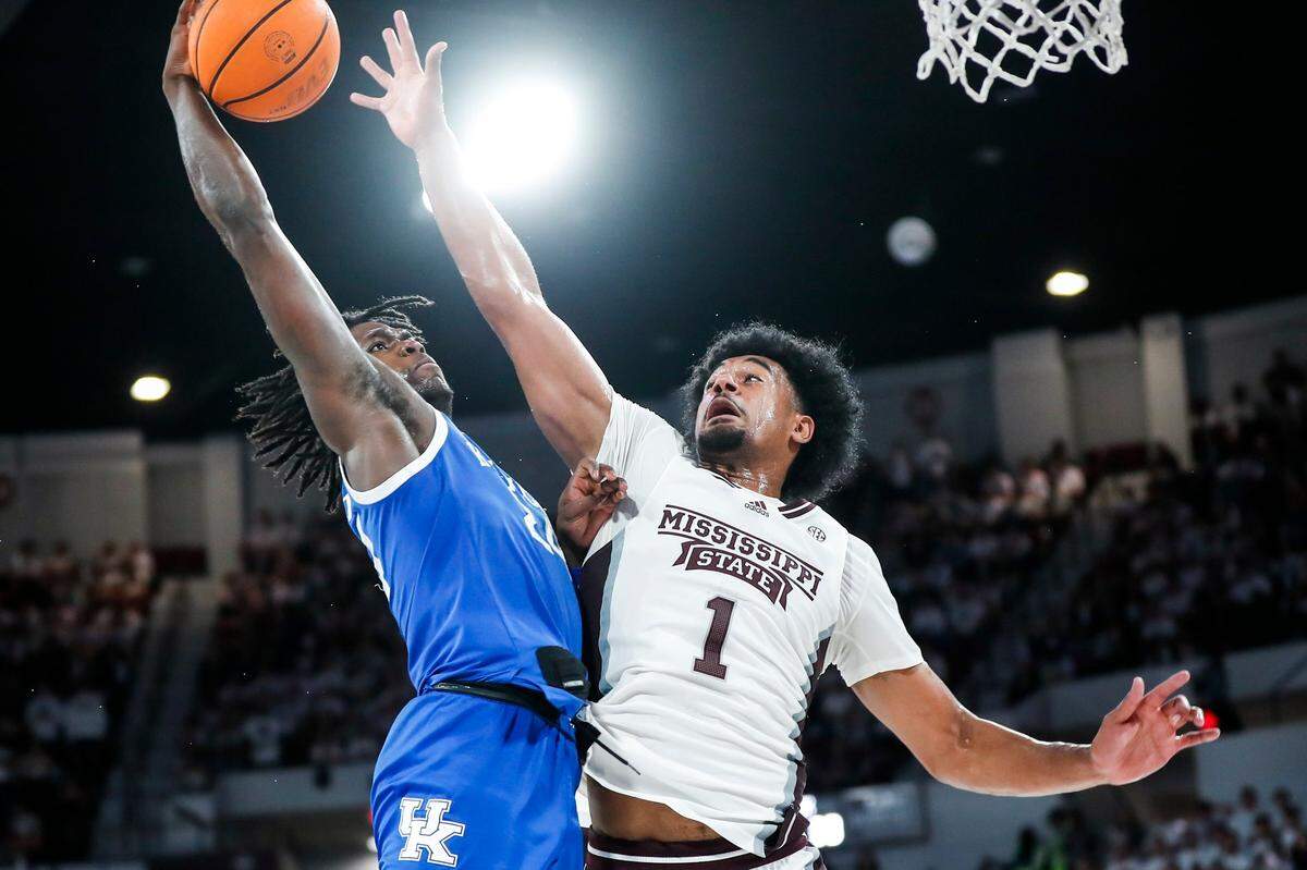 Kentucky freshman forward Chris Livingston (24) scored all 13 of his points in the second half to lead UK to a vital SEC road victory, 71-68, at Mississippi State on Wednesday night.