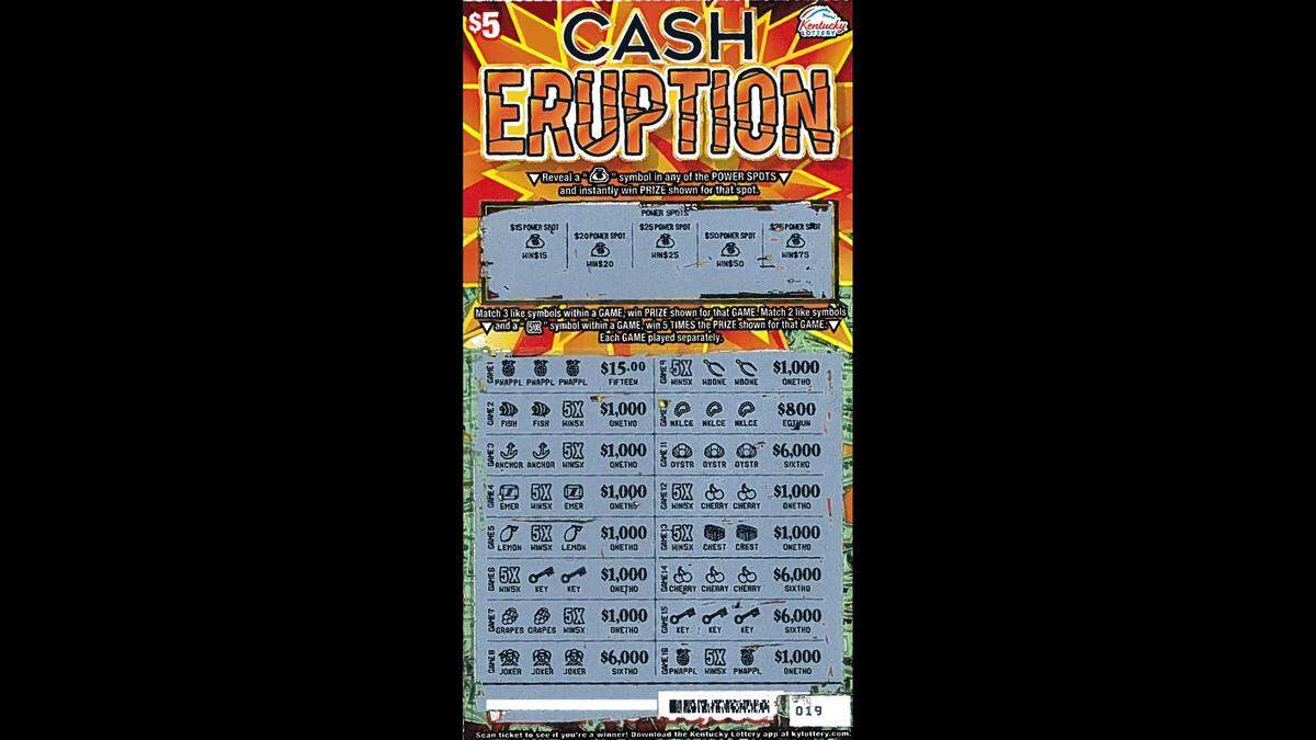 A woman from Frankfort, Ky., recently won $75,000 after grabbing this Kentucky Lottery scratch-off ticket when she stopped for a soft drink.