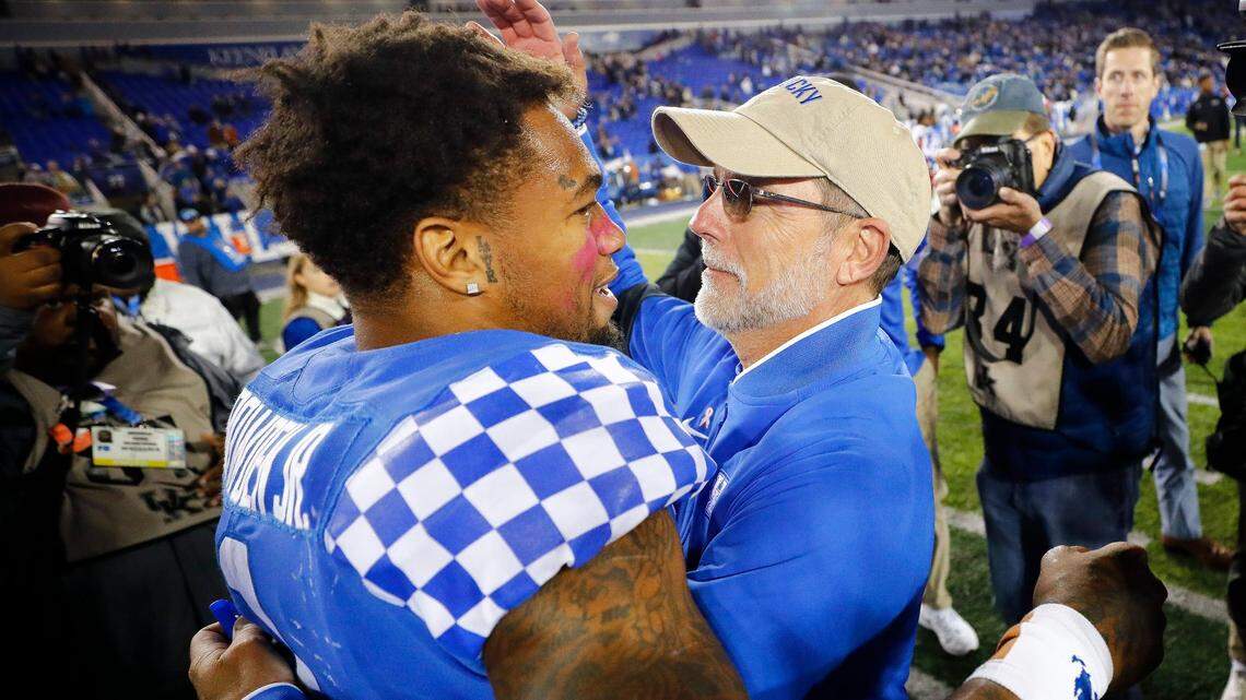 In 2019, Eddie Gran (right) and UK’s other offensive assistants moved Lynn Bowden to quarterback midway through the season. Kentucky won six of its final eight games.