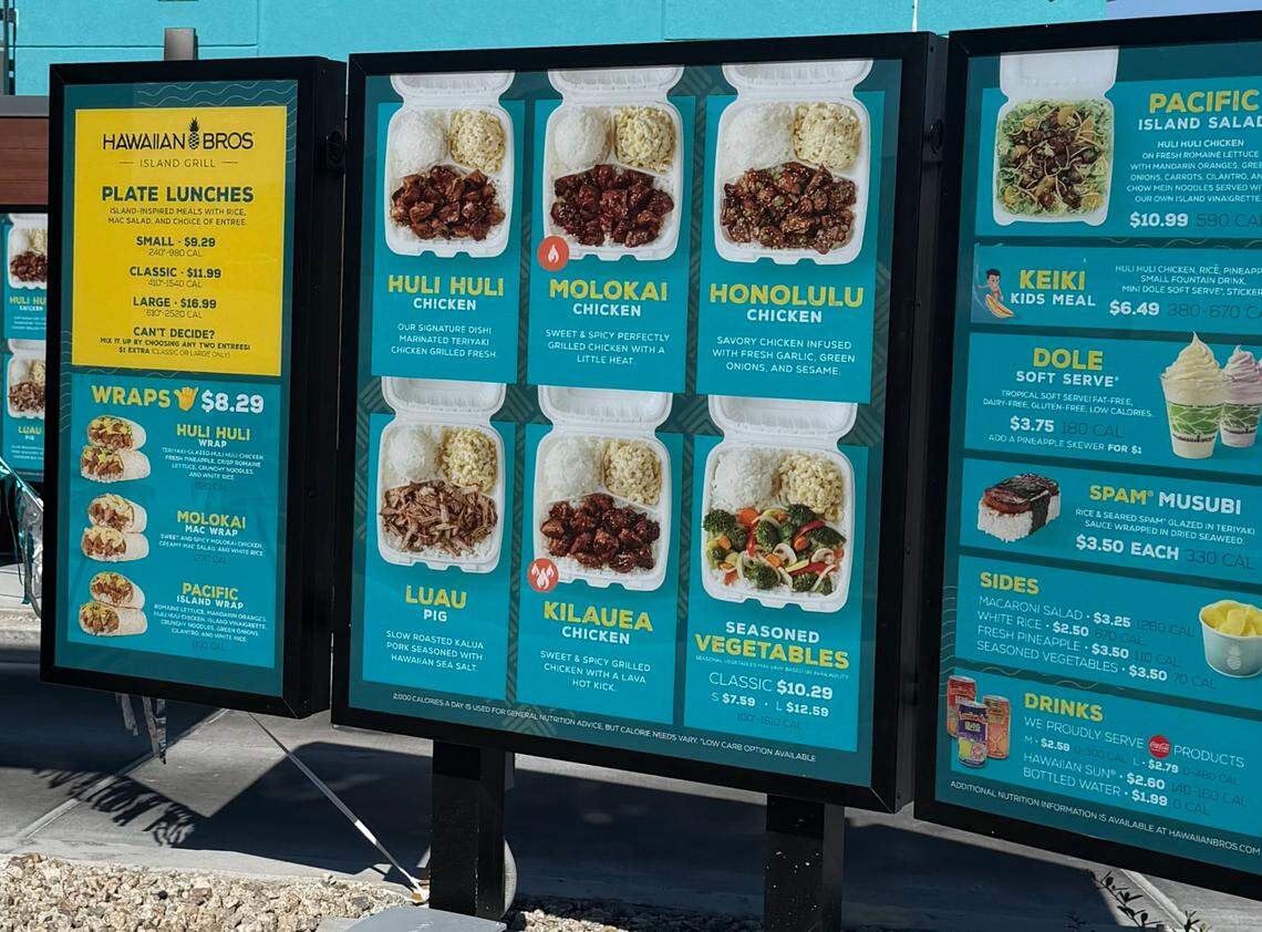 The menu at Hawaiian Bros Island Grill has six main dishes, each of which are available in different sizes. Franchisee owner Zach Fugate says the Kentucky locations will have delivery, catering and likely double drive-thru lanes.
