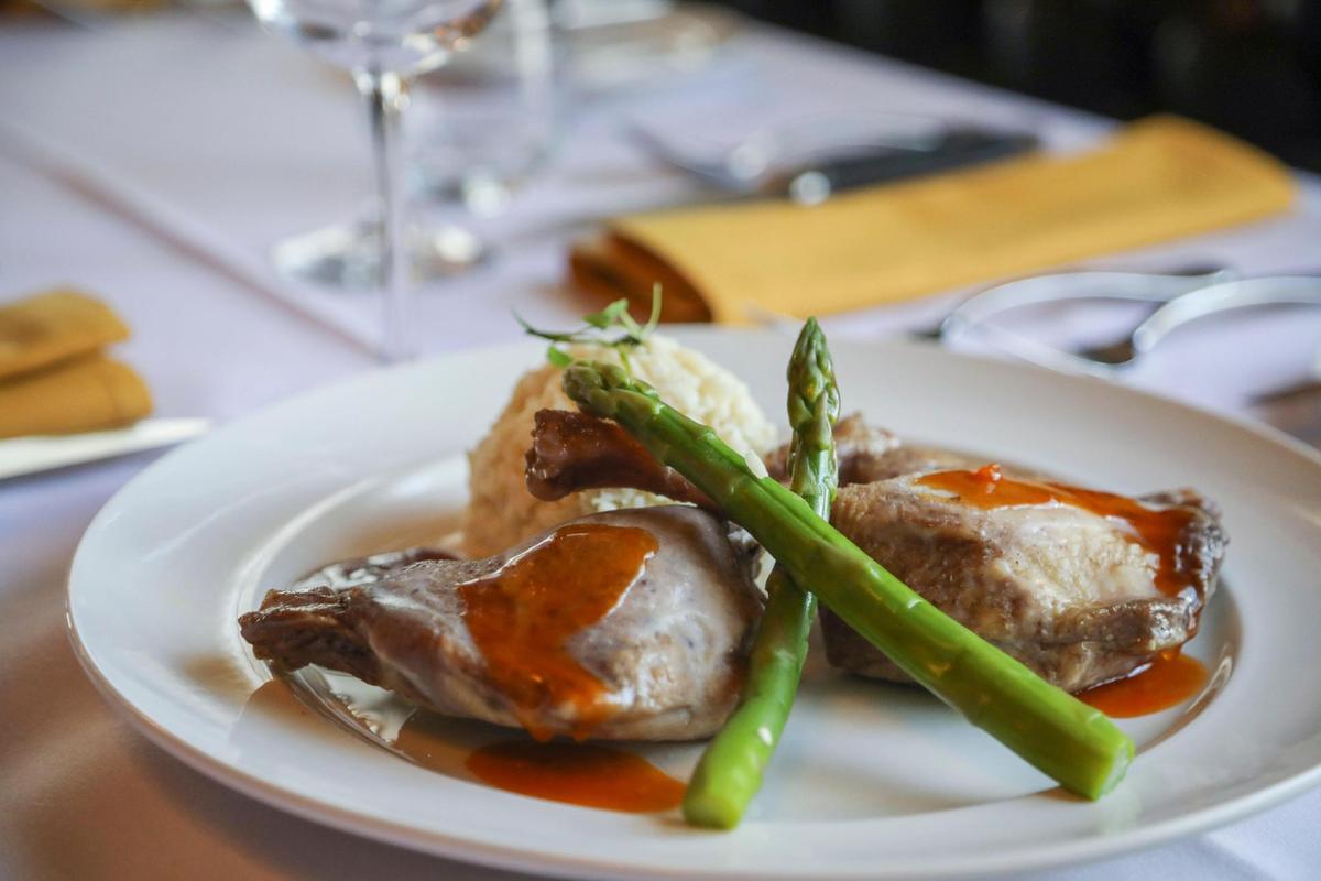 The duck confit with asparagus and fig chutney is a dinner special served occasionally at La Folie.