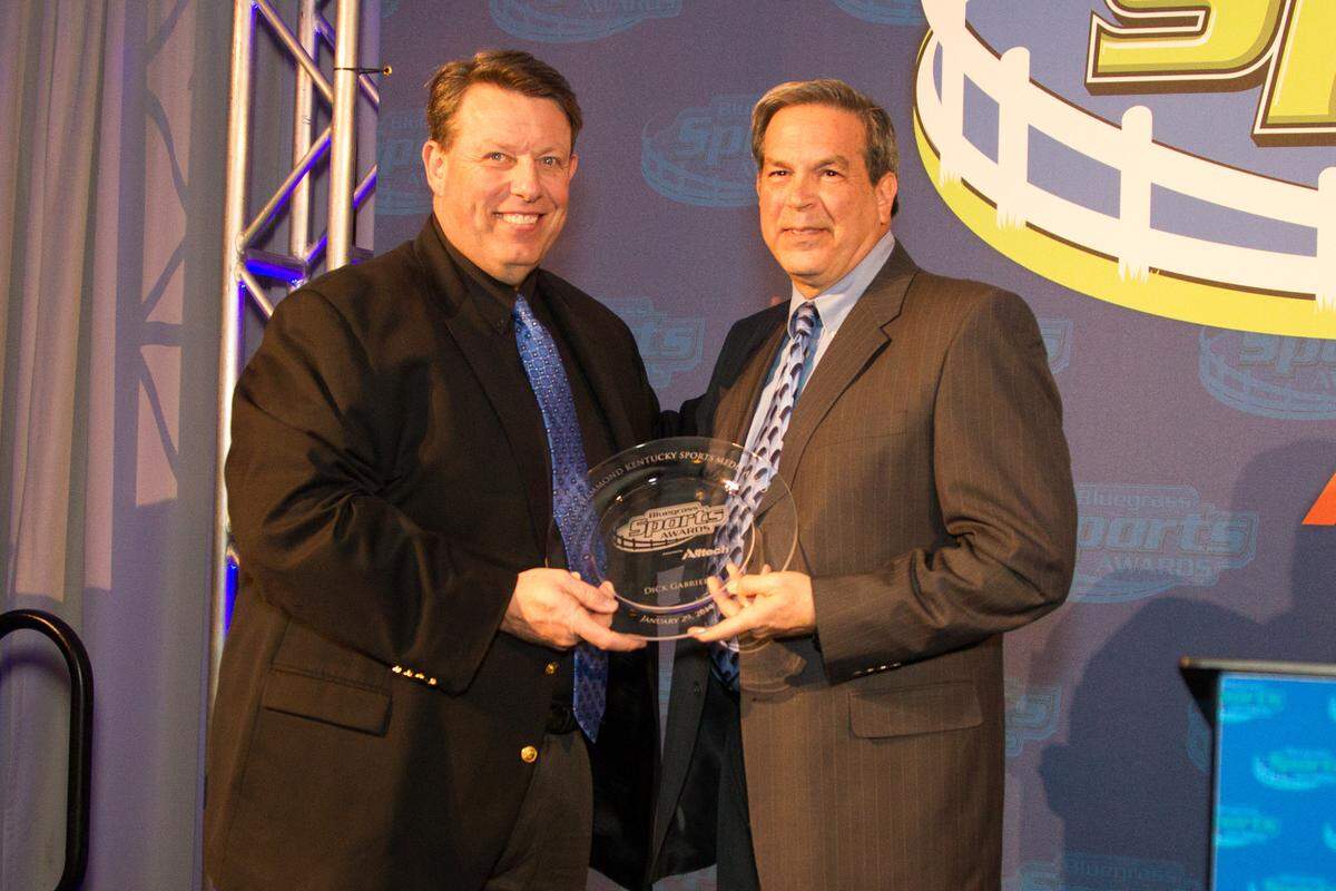 Tom Leach, left, and Dick Gabriel each face the challenge of conducting daily radio sports talk shows in a time when no one is playing live sports. “I am kind of trying to treat it like it is the middle of the summer,” Gabriel said.