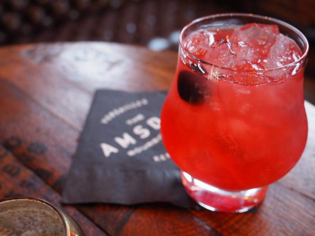 The Swipe Left Cocktail, available at the Amsden Bourbon Bar in Versailles for Valentine’s Day.