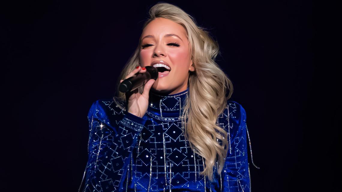Country singer and songwriter Emily Ann Roberts on stage during the Blake Shelton Friends and Heroes 2025 tour at Rupp Sports Arena on February 27, 2025, in Lexington, Ky