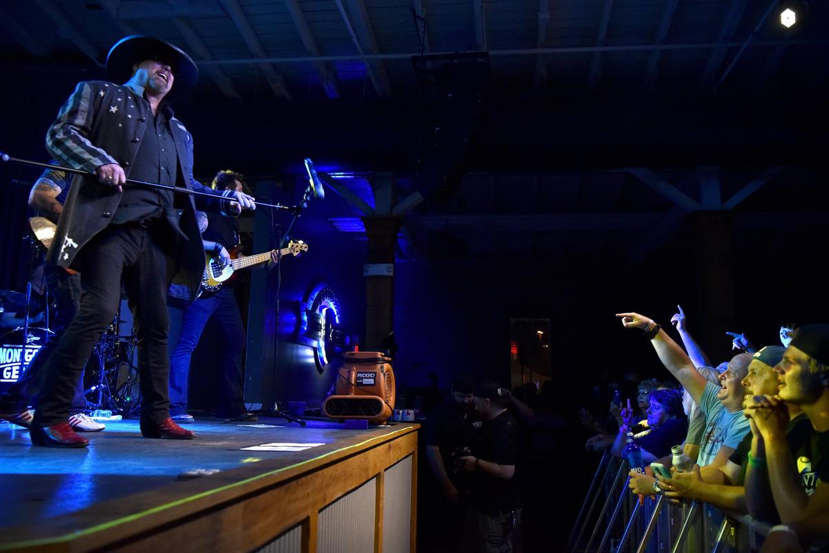 Eddie Montgomery had fun with Montgomery Gentry fans Friday night at Manchester Music Hall.