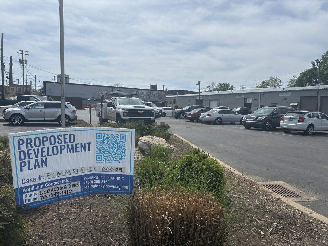 A developer has applied for a zoning change that would allow a new apartment complex to be built on South Broadway along Chair Avenue, which is currently home to Country Boy Brewing and other businesses.