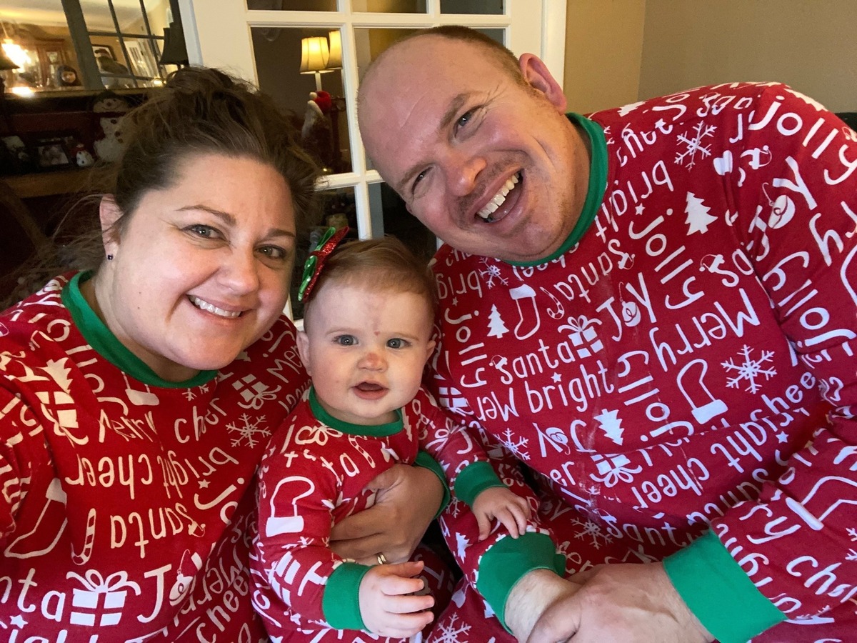 Michael and Nicole Keene with their daughter, Adalynn. Michael, 39, died on Oct. 28.
