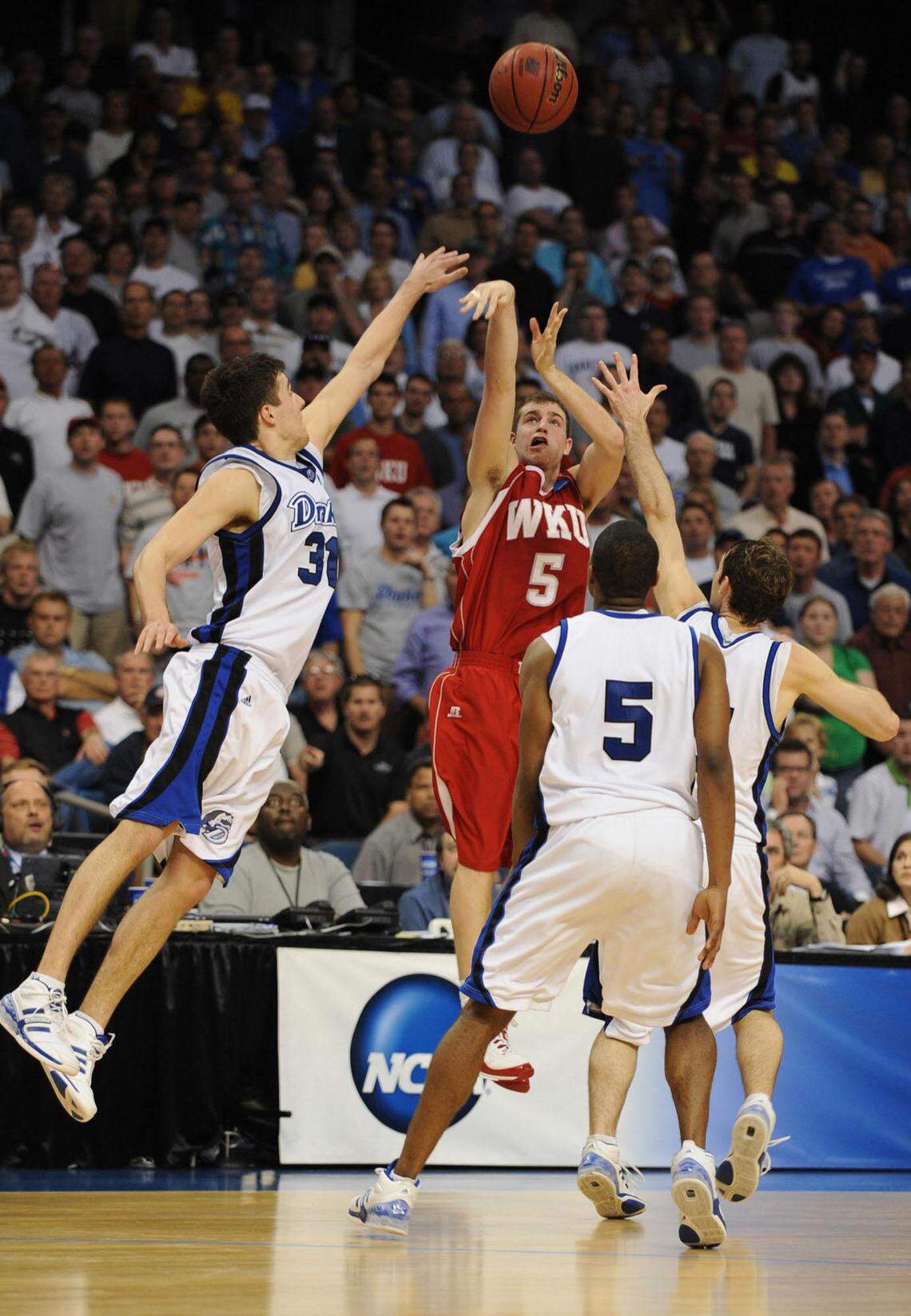 Former Lyon County High School star Ty Rogers hit one of the most famous shots in Kentucky college basketball history when his three-pointer just ahead of the final horn in overtime gave No. 12 seed Western Kentucky a 101-99 upset of No. 5 seed Drake in the 2008 NCAA Tournament round of 64.