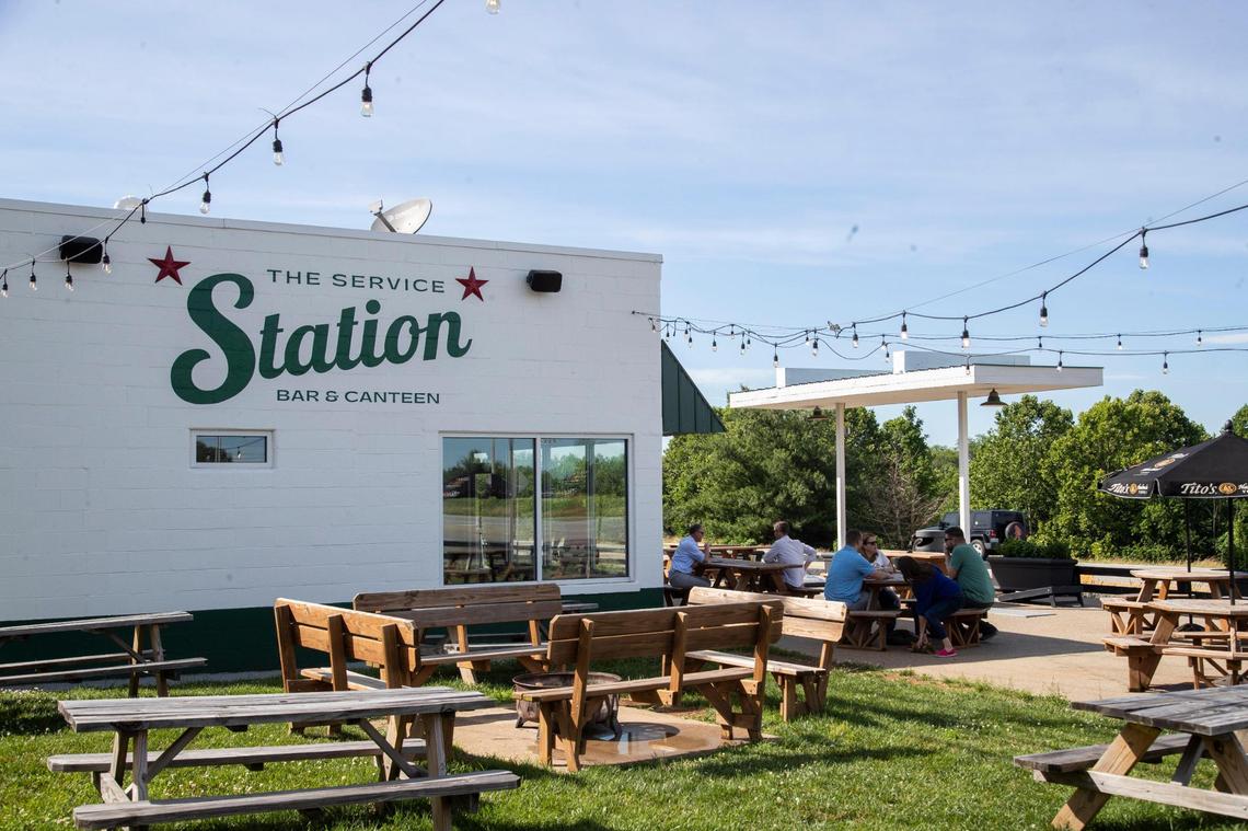 The Service Station is a bar and canteen that is dog friendly with large out door space and water bowls in Lexington, Ky., Friday, June 17, 2022.