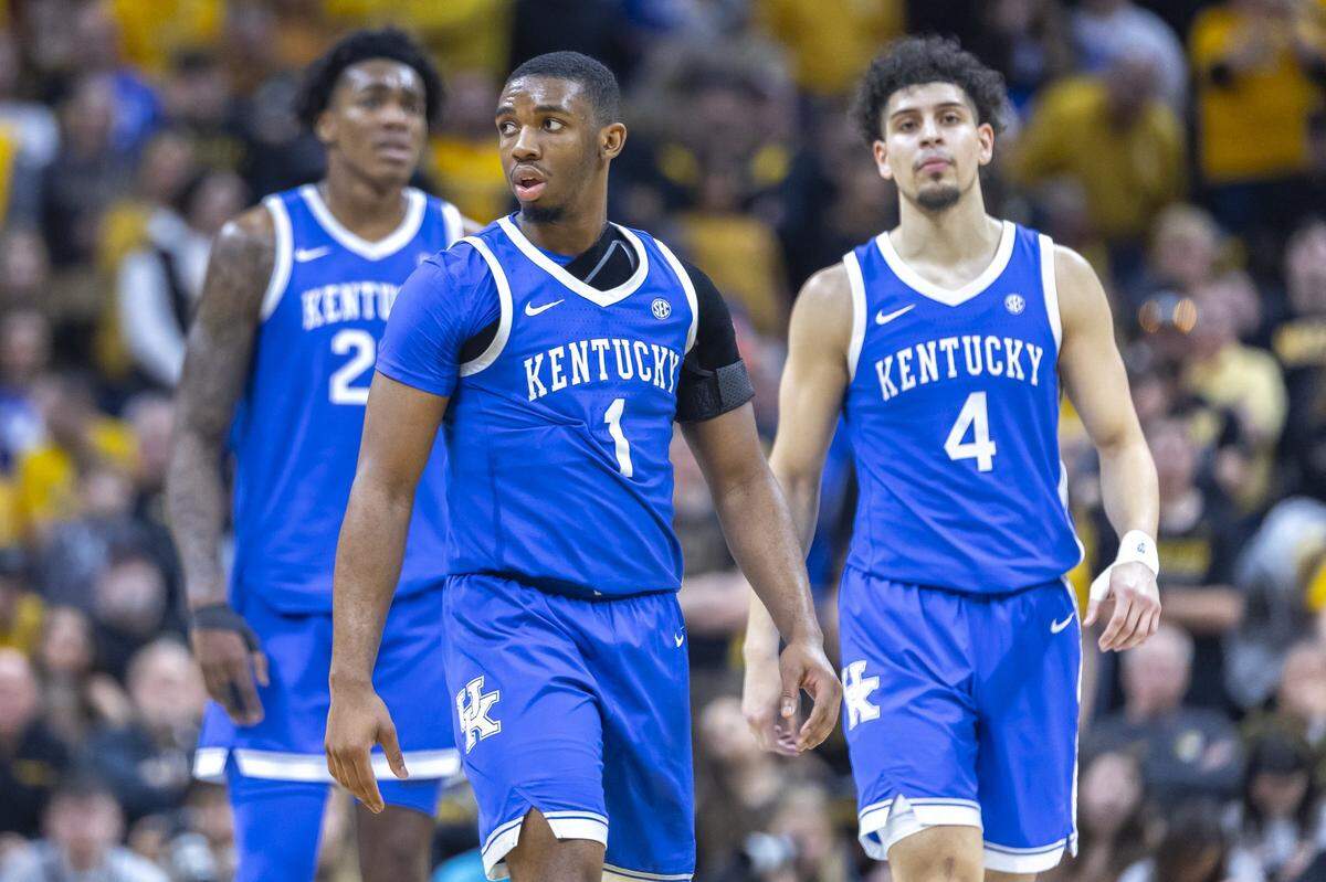 Lamont Butler, center, Amari Williams, left, and Koby Brea, right, are among the 10 healthy UK men’s basketball scholarship players entering this week’s SEC Tournament in Nashville.