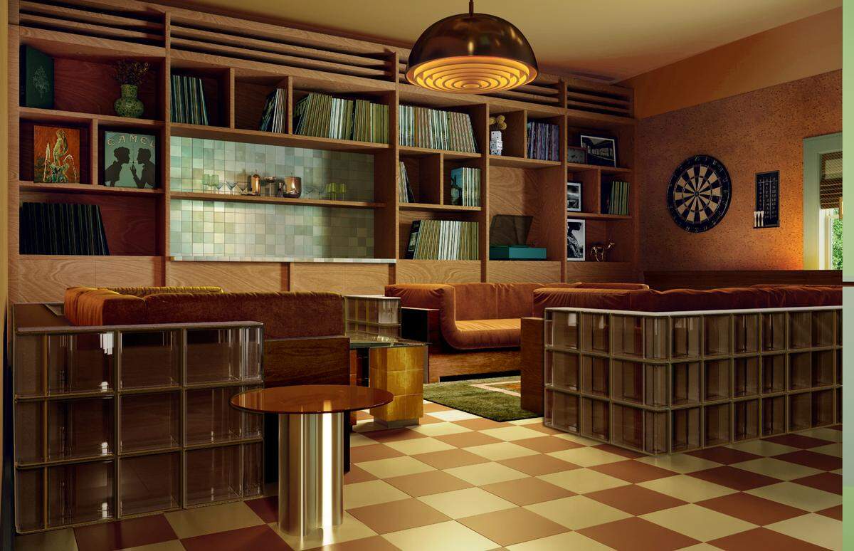 The Den at the Camel Club, shown in rendering, will give members another place to hang out, work, grab a bite or a drink.