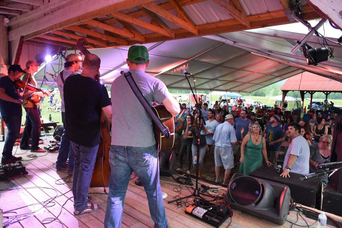 The Wooks’ rendition of Bruce Springsteen’s “Atlantic City” brought the Moonshiner’s Ball crowd to the stage in 2017 at Jenkins Farm in Irvine, Kentucky.