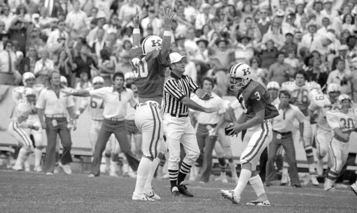 Kentucky place-kicker Tommy Griggs (3) led the Wildcats in scoring in 1978, 1980 and 1981.