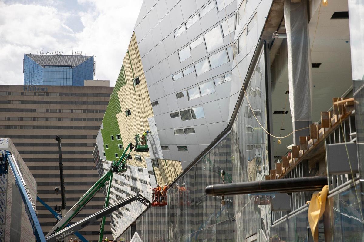 Construction continues at the Central Bank Center in downtown Lexington, Ky., on Wednesday, June 30, 2021.