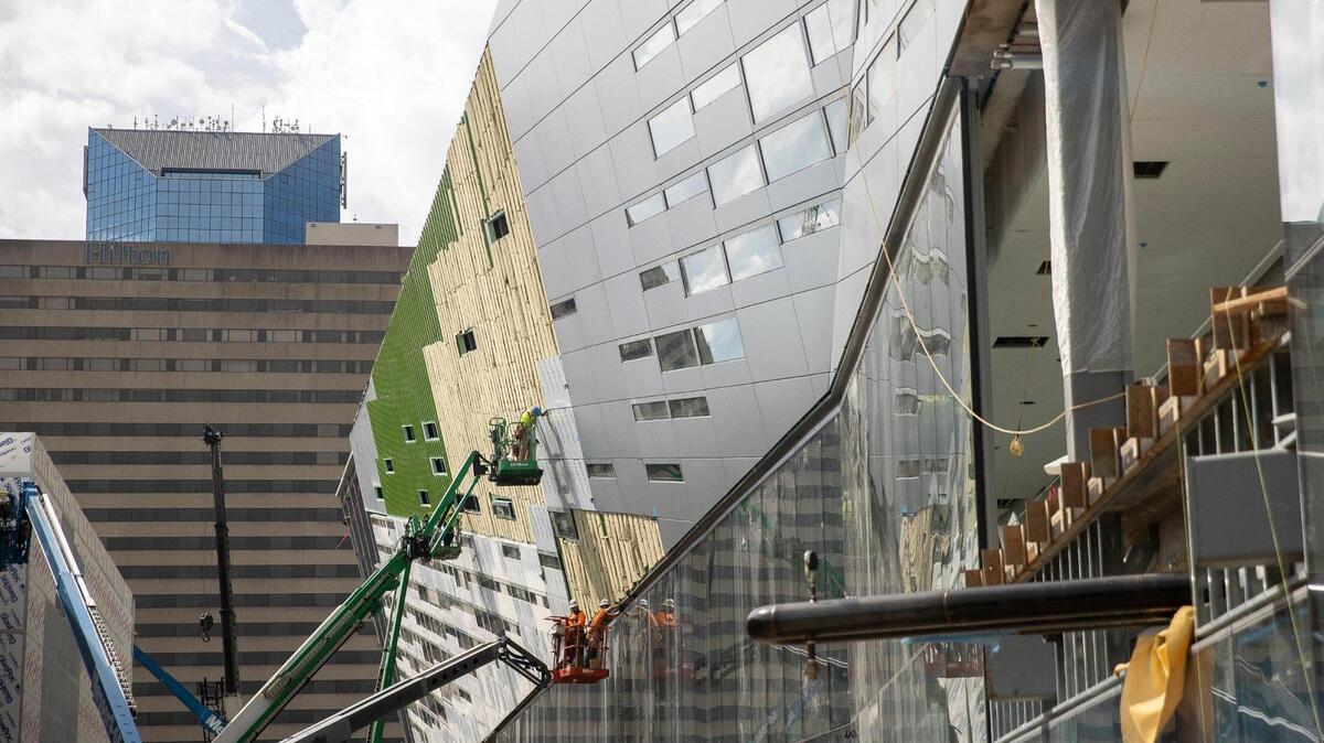 Construction continues at the Central Bank Center in downtown Lexington, Ky., on Wednesday, June 30, 2021.