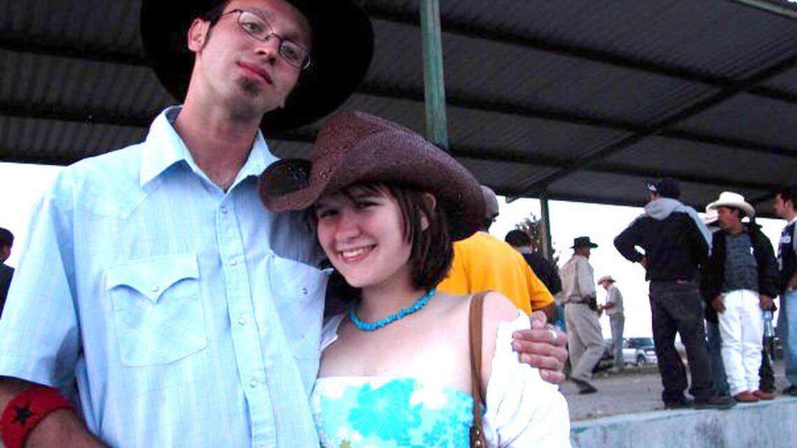 Alex Johnson with Angela Baldridge in Mexico. Baldridge said the photo was taken in December 2003 or January 2004.
