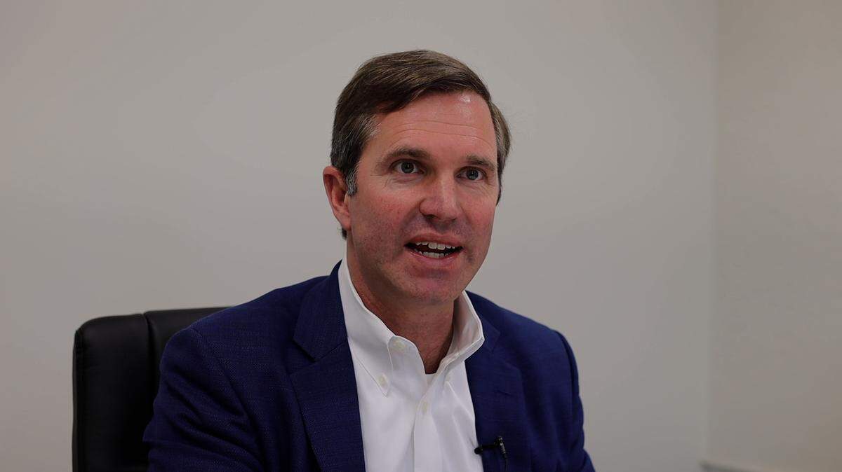 Incumbent Andy Beshear speaks with the Lexington Herald-Leader editorial board on his plan to serve a full 4 year term if re-elected as Governor.