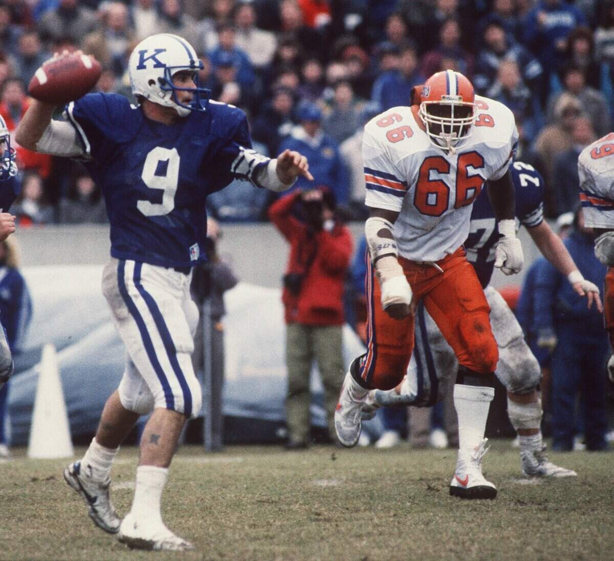 Over the course of his Kentucky career, quarterback Bill Ransdell (9) directed UK to wins over Tennessee (1984) and Florida (1986) that were not repeated by the Wildcats until 2011 (UT) and 2018 (UF).