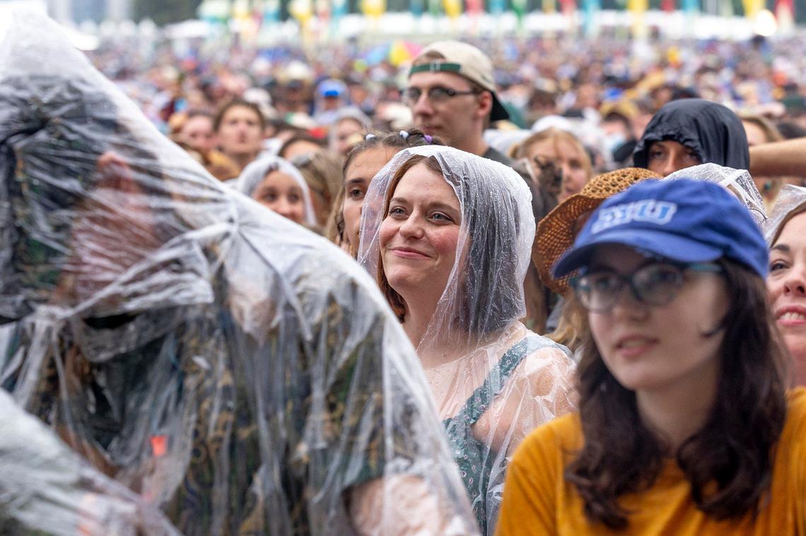 Fans listen as the Counting Crows perform on Saturday.