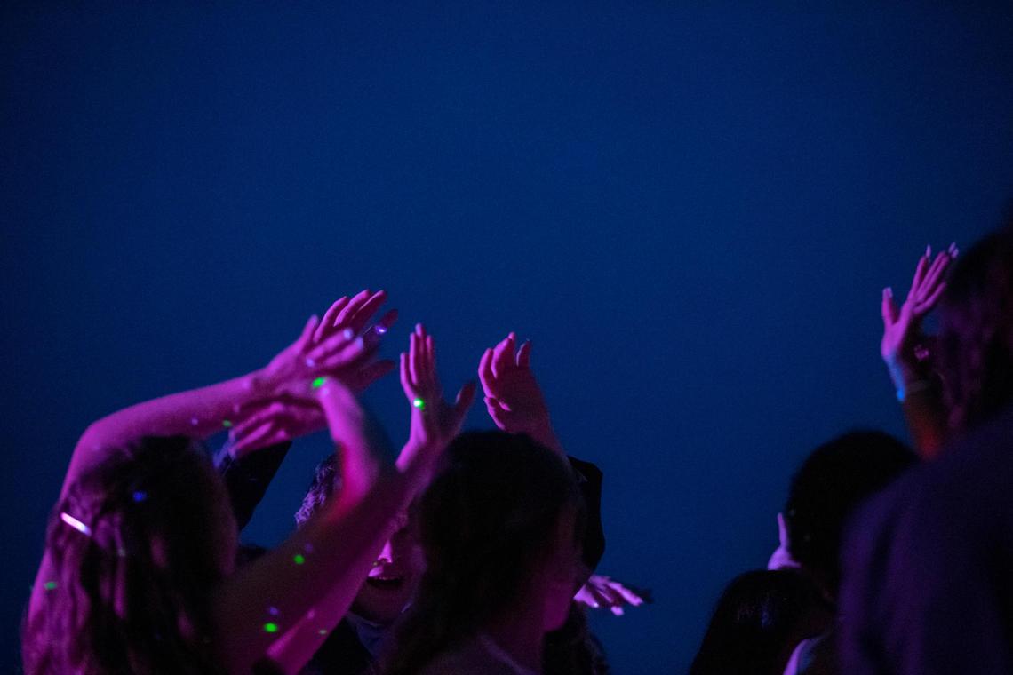 People dance at Frankfort High Schools outdoor prom on Saturday, May 15, 2021. Normally, the schoolÕs proms are in the gym of a nearby church and 70, maybe 90 students buy tickets. This year set a school record, with more than 130 tickets sold.