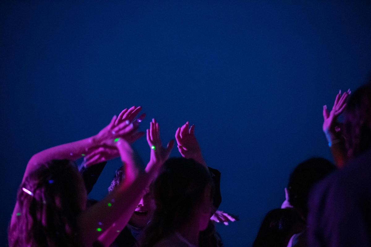 People dance at Frankfort High Schools outdoor prom on Saturday, May 15, 2021. Normally, the schoolÕs proms are in the gym of a nearby church and 70, maybe 90 students buy tickets. This year set a school record, with more than 130 tickets sold.