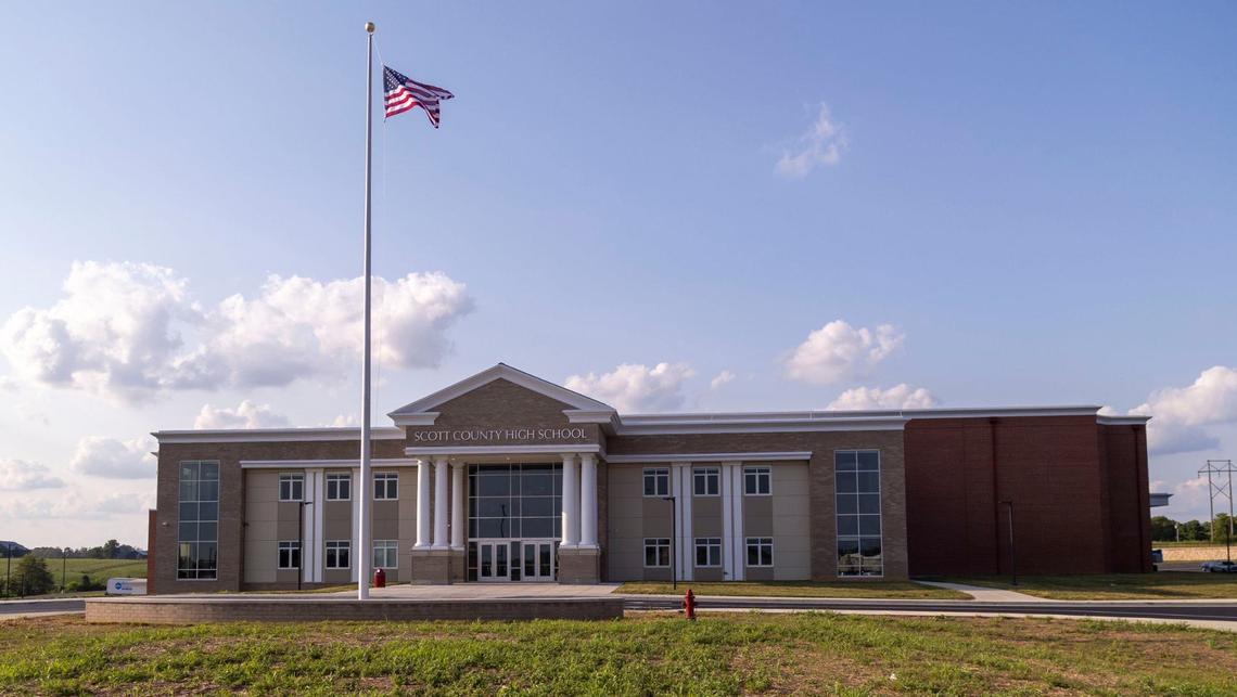 The new Scott County High School is located at 1051 McClelland Circle in Georgetown. The first day of school at the new building was scheduled Wednesday.