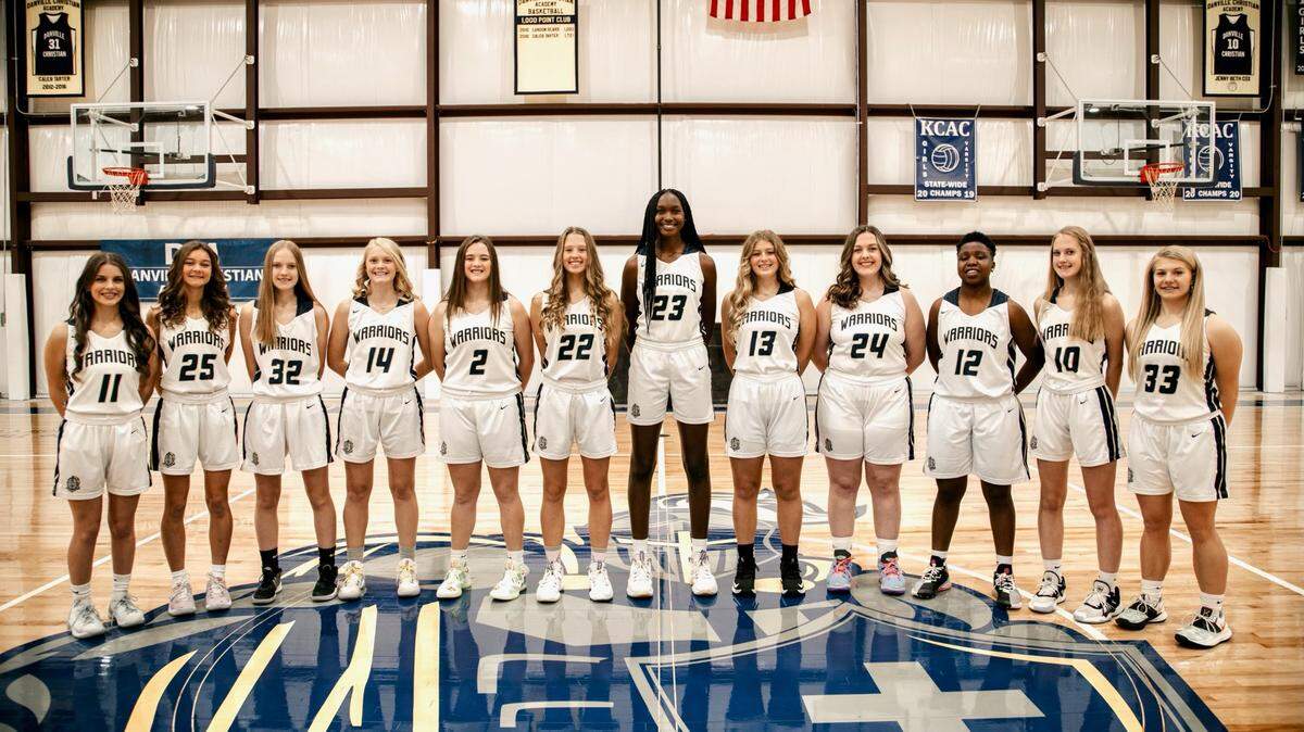 The Danville Christian Academy girls’ basketball team will play in its first All “A” Classic state tournament this week. The Warriors’ boys will make their debut at the event this week as well. Grace Mbugua, No. 23, is a freshman on the girls’ team and has committed to Liberty University.