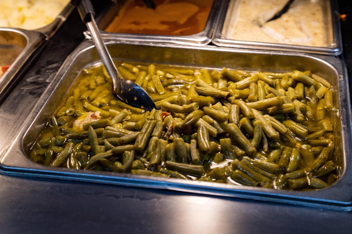 Green beans served on a buffet within Smokehouse Grill and Buffet in Berea, March 29, 2022.