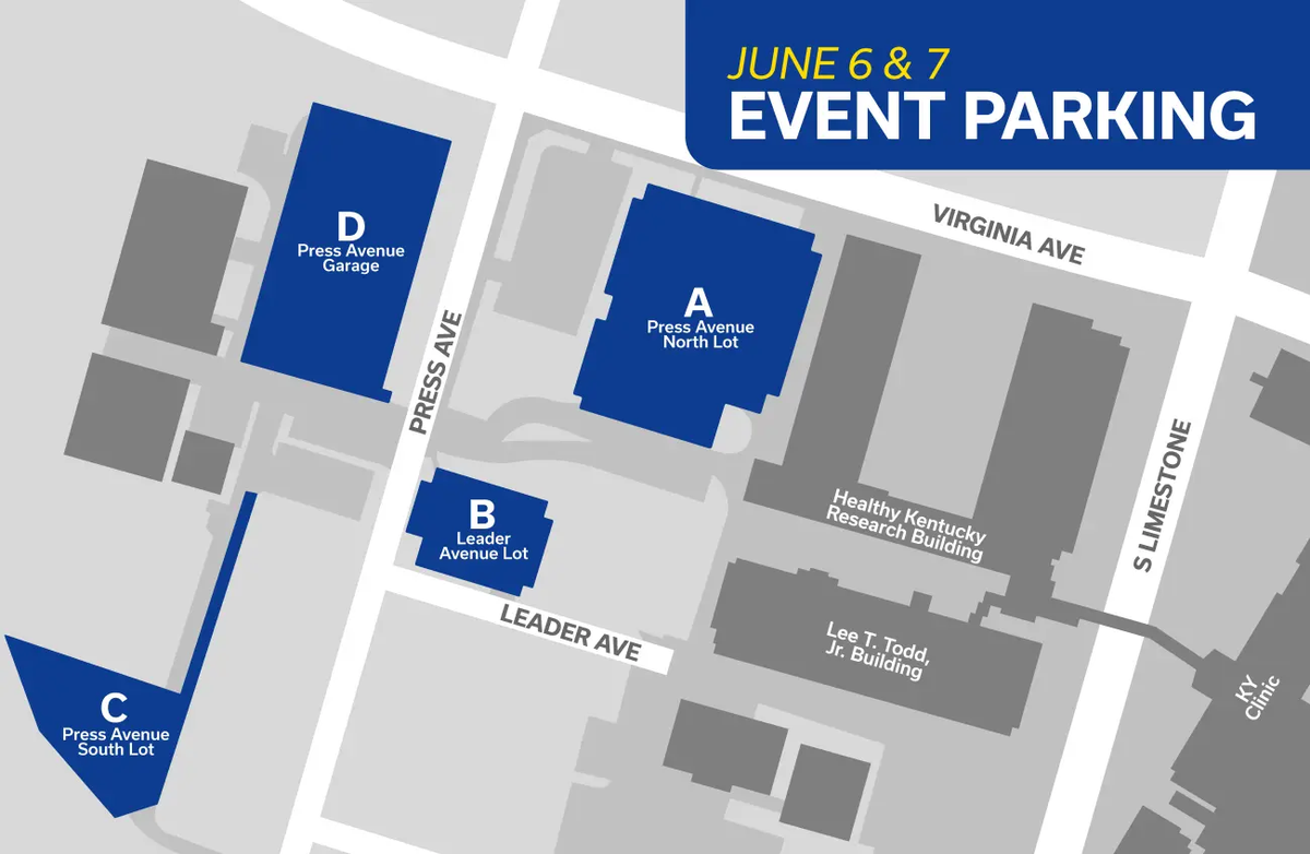 Railbird attendees can pay to park at four University of Kentucky parking lots during the festival on June 6 and 7, 2026.