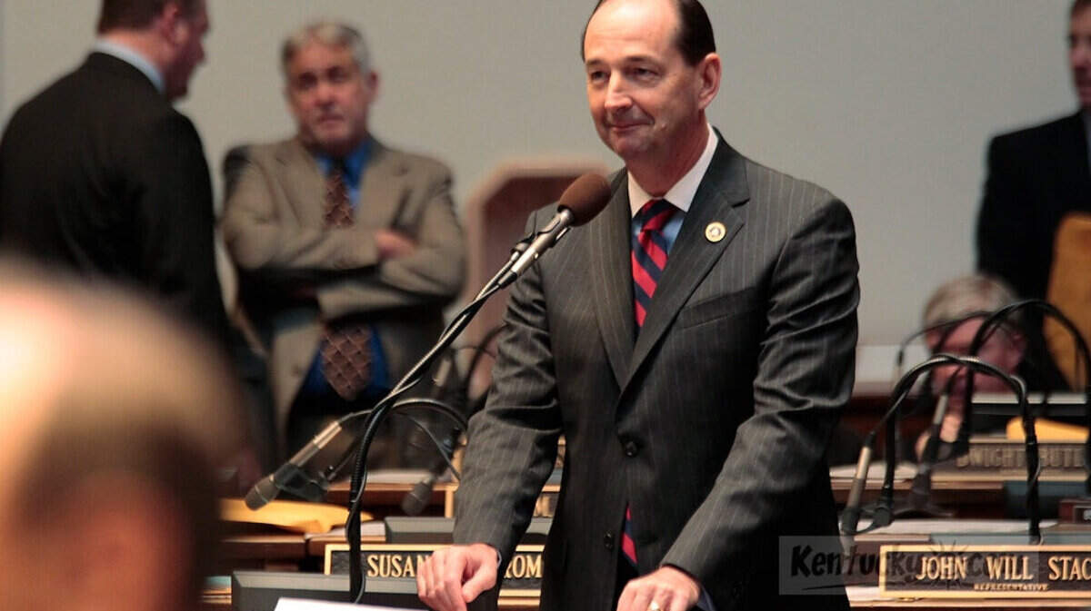 Majority Floor Leader Rocky Adkins D-Sandy Hook introduced legislation during the first day of the 2012 General Assembly at State Capitol, in Frankfort, Ky., on Jan. 3, 2012. Photo by Pablo Alcala | Staff 
