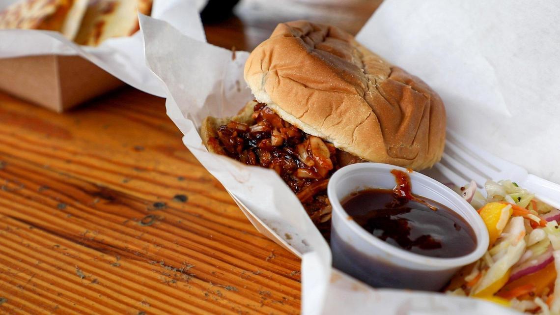 The jackfruit barbecue sandwich at O’Brothers Smokehouse is served with homemade sauce. The jackfruit is smoked for 8-12 hours.