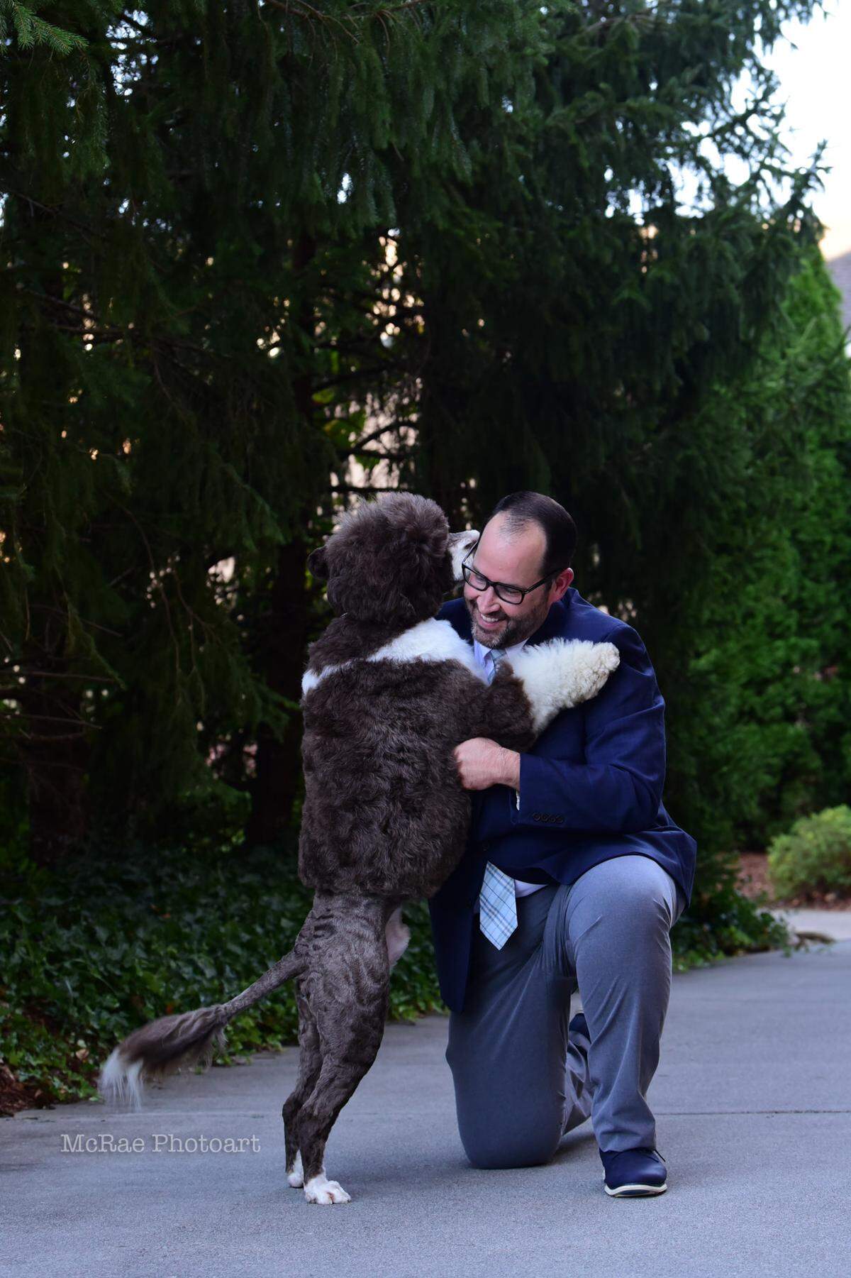 Zac Crump and his Portugese water dog Churchill will compete in the Westminster Kennel Club Dog Show.
