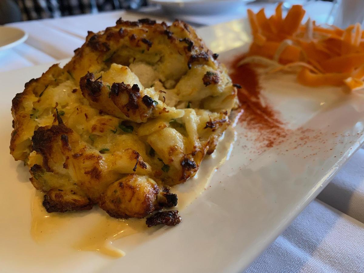 The jumbo lump crab cake at Tony’s of Lexington, considered to be the best in Lexington, is baked and served with house-made mustard aioli and hot smoked paprika.