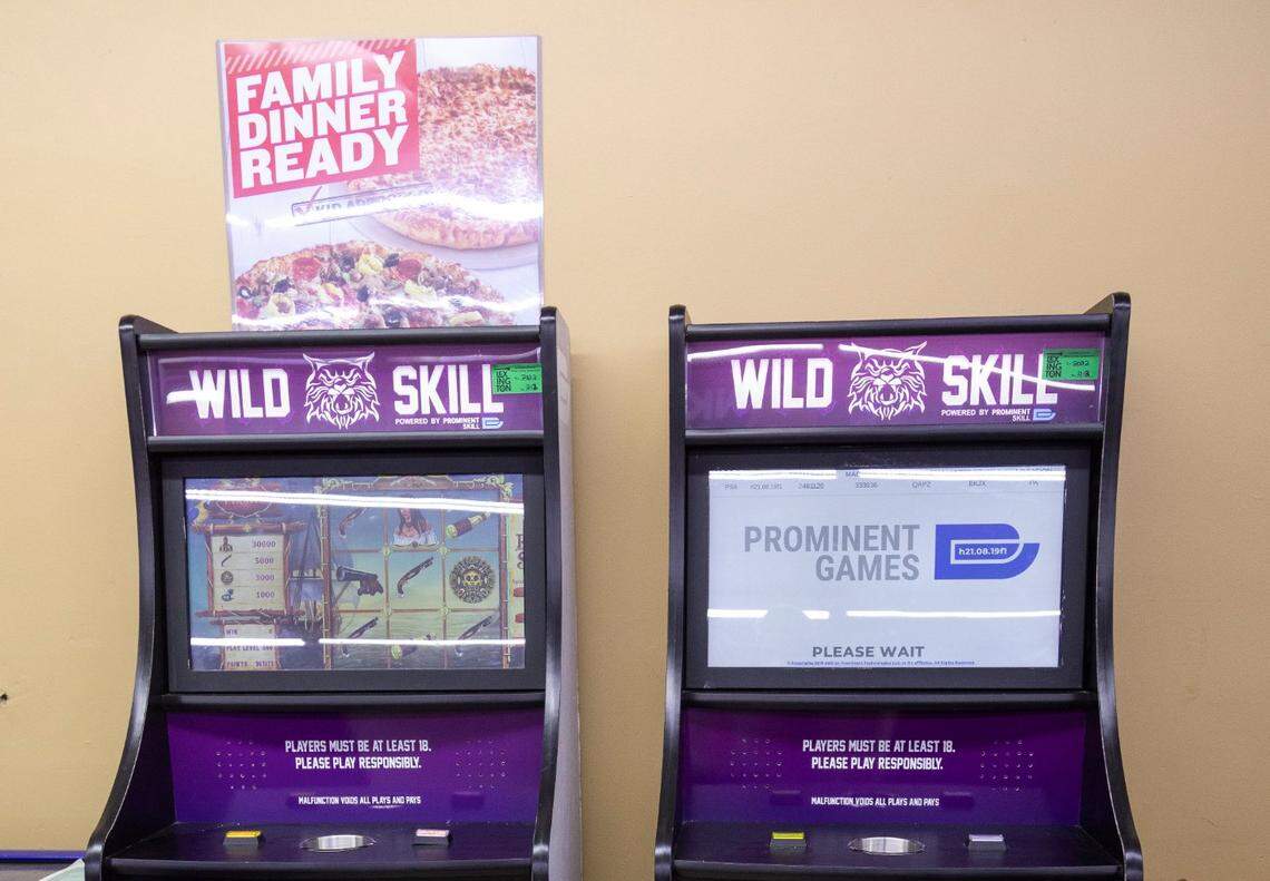 A pair of Wildcat Skill games by Prominent Games is at Lexington’s Bluegrass Mart. Mickey Singh, the owner, said he was hopeful the machines would entertain customers and create time for them to spend more money in his shop.