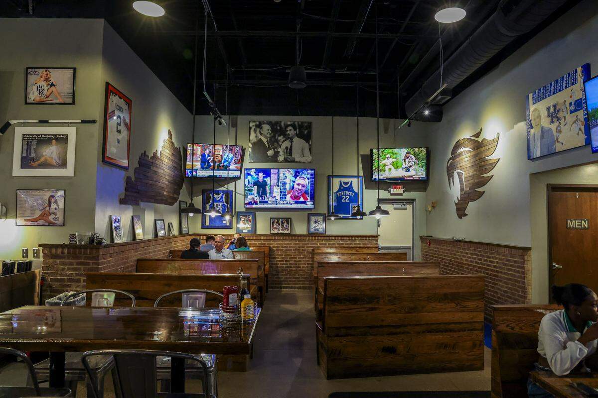 KSBar & Grille’s renovation included new UK memorabilia on the walls. The sports bar and restaurant will serve breakfast at 9 a.m. for UK’s season-opening football game Aug. 30.