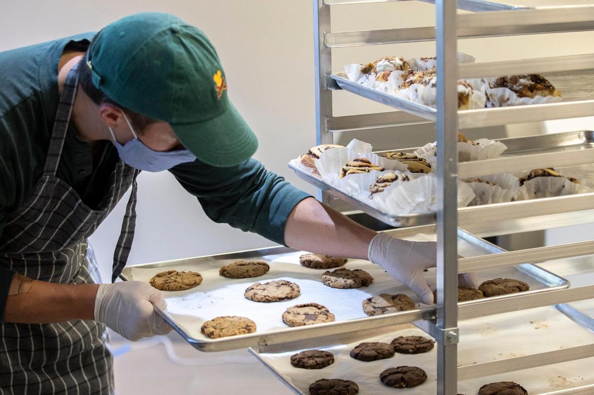In addition to cinnamon rolls and iced sugar cookies, Daniel King also offers daily selections of drop cookies.
