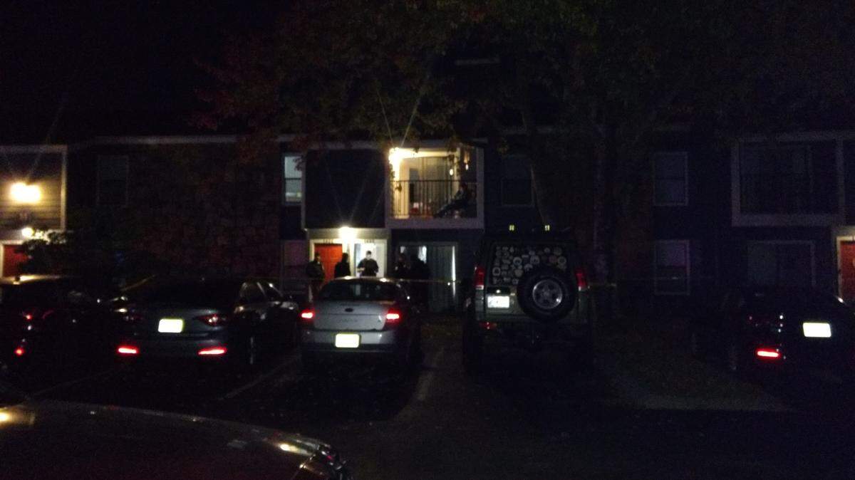 Lexington police worked at the scene of a shooting at an apartment complex off North Locust Hill Drive Tuesday night.