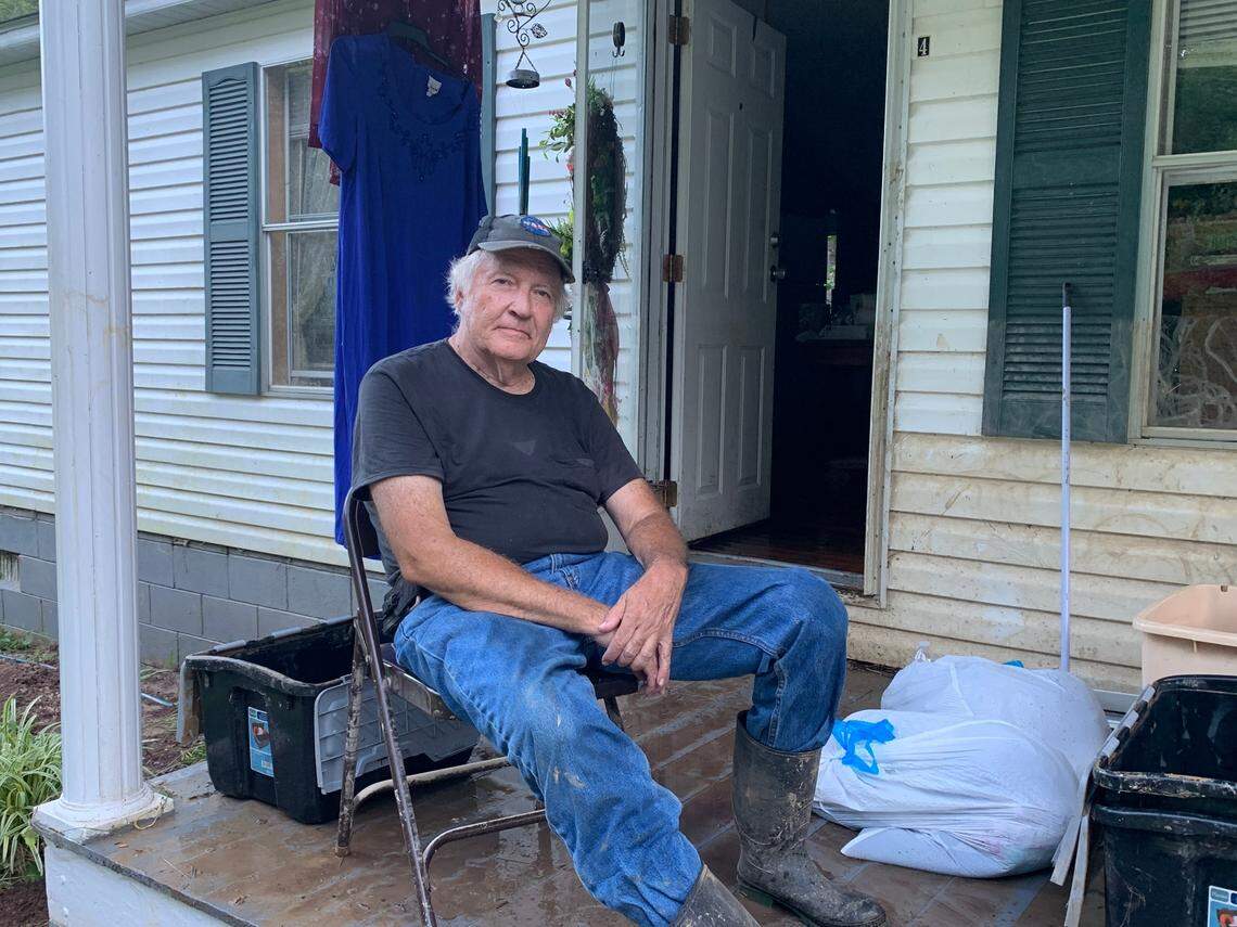 “It was like the Titanic – you done hit the iceberg. There’s no way out,” Click said sitting in front of his once-flooded trailer near Carrie.