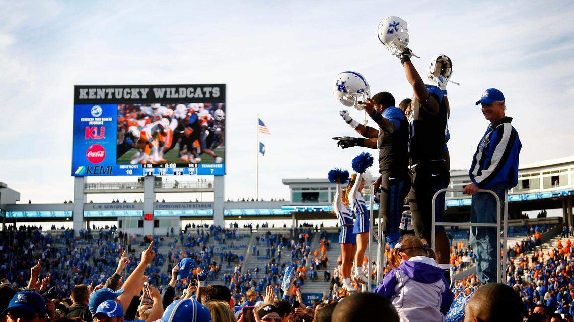 Video boards are a  relatively recent innovation at Commonwealth Stadium, UK's football home.   