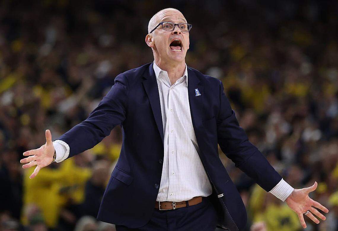 Known for his volatile comportment, Connecticut coach Dan Hurley handled Monday night’s 69-63 loss to Michigan in the men’s basketball NCAA Tournament championship game with grace. “They definitely deserved to win the national championship,” Hurley said of the Wolverines. “They are clearly the best team in the country this year.”
