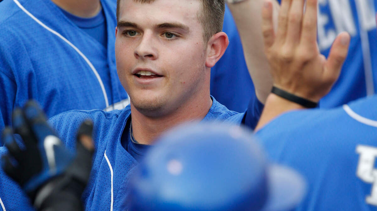 Kentucky's Chad Wright got high fives after his third-inning home run. He also had a double and a single  